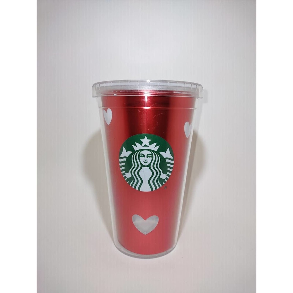 2020 STARBUCKS 16 oz. GRANDE Acrylic Cold Cup Tumbler Red With Silver HE…